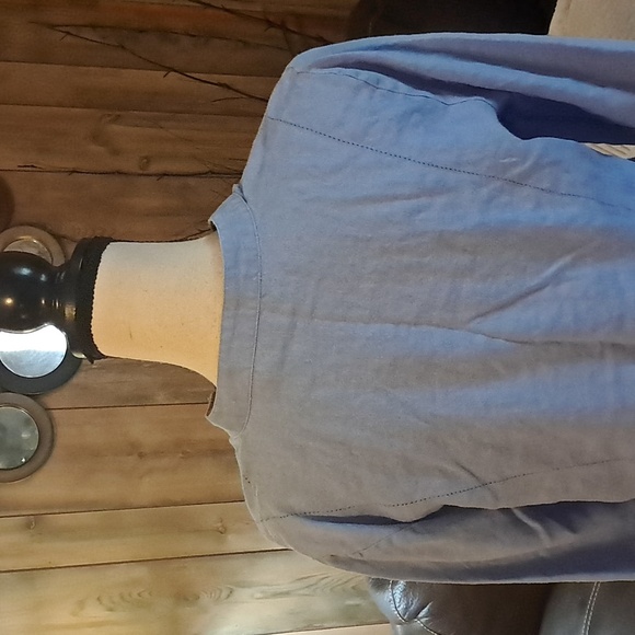 Ecologie Blue Linen Tunic Top Blouse with Adjustable Sleeves Size M - Picture 6 of 8